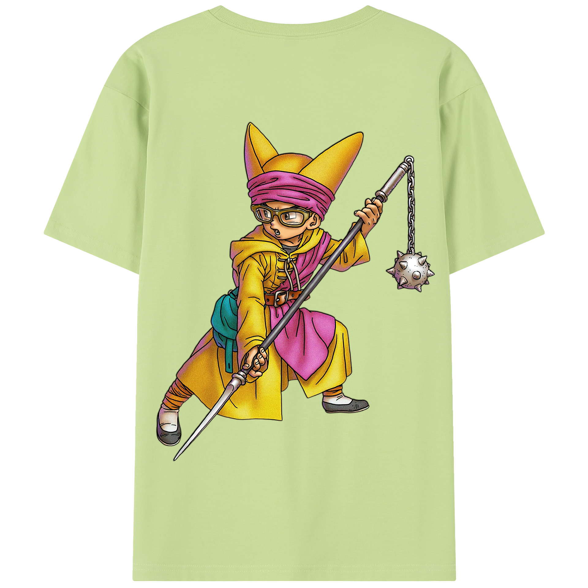 （画像用） ドラゴンクエスト Doragon Kuesuto Dragon Quest 綿100％半袖Tシャツ（背面プリント）